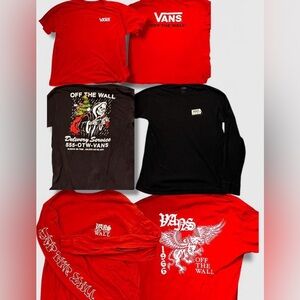 Vans Red and Black Graphic Tees